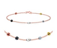 White Pearl and 4 Colors of Balls Bracelet BRS-454-RO-GP